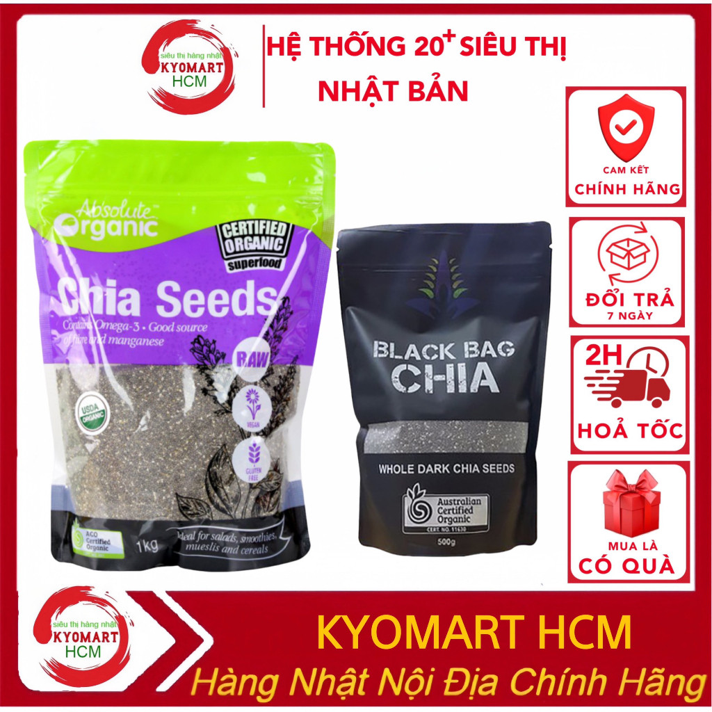 Hạt chia úc black bag 500gr, hạt chia úc 1kg