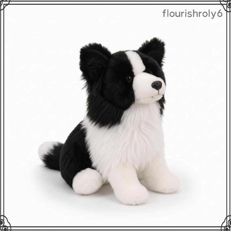 Chó nhồi bông Border Collie thực tế Collie Border Collie Nhồi bề mặt động vật có thể giặt được Chó n