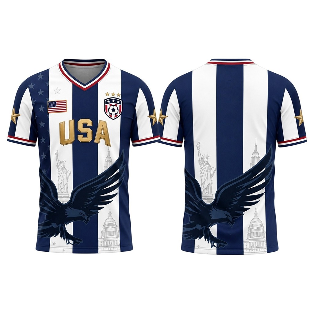 2026 American Football Jersey American Flag Fan Jersey Áo bóng đá Mỹ Thể thao mùa hè Áo thun ngắn ta
