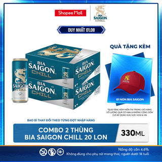 Nồng độ cồn 4.6% - Combo 2 Thùng 20 lon Bia Saigon Chill 330ml