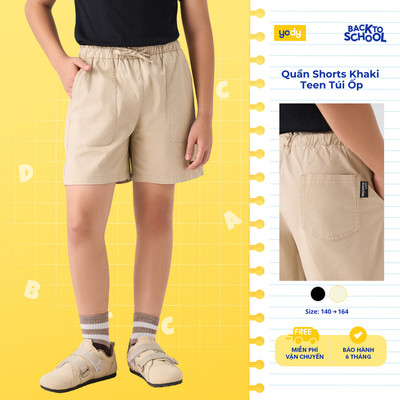 Quần Shorts Khaki YODY cho bé teen túi ốp ICJT26S003