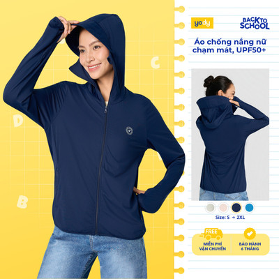 Áo chống nắng nữ Yody dáng suông basic, chống tia UV, mũ che full mặc tiện lợi thoải mái WCSJ26A005