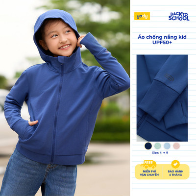 Áo khoác chống nắng trẻ em YODY Anti UV UPF>50+ thông thoáng KESJ25S001