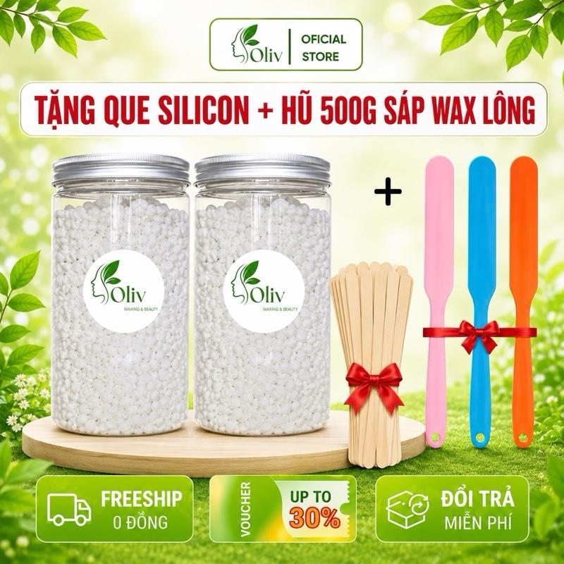 [Tặng que silicon] Hũ 500g Sáp wax lông cao cấp sữa dừa tẩy lông tay chân nách râu bi nhanh chóng