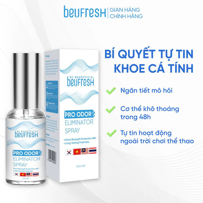 Xịt Khử Mùi Toàn Thân  Lăn Khử Mùi BEUFRESH  Ngăn Tiết Mồ Hôi  Hạn Chế Mùi Cơ Thể  30ml