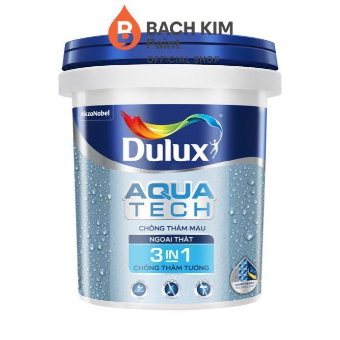 Aquatech 3IN1 Dulux (Trắng - Trắng Sứ - Xám Nhạt) Không cần lót