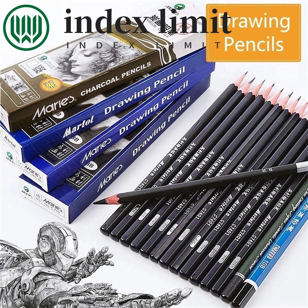 INDEX GIỚI HẠN 12 Chiếc Bút Chì Vẽ Chuyên Nghiệp 12 Cái / hộp 3B 4B 5B 6B 7B 8B 10B Than Cứng Nghệ T