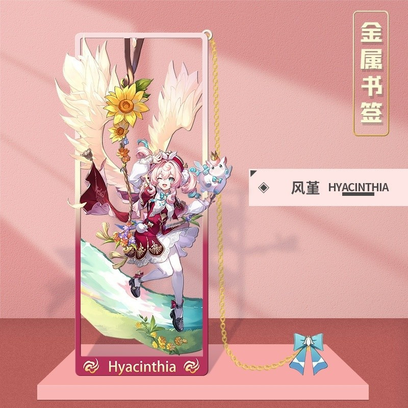 27 Kiểu Honkai: Mặt dây chuyền tua rua đường sắt ngôi sao Dấu trang kim loại Herta Hyacinthia Hyacin
