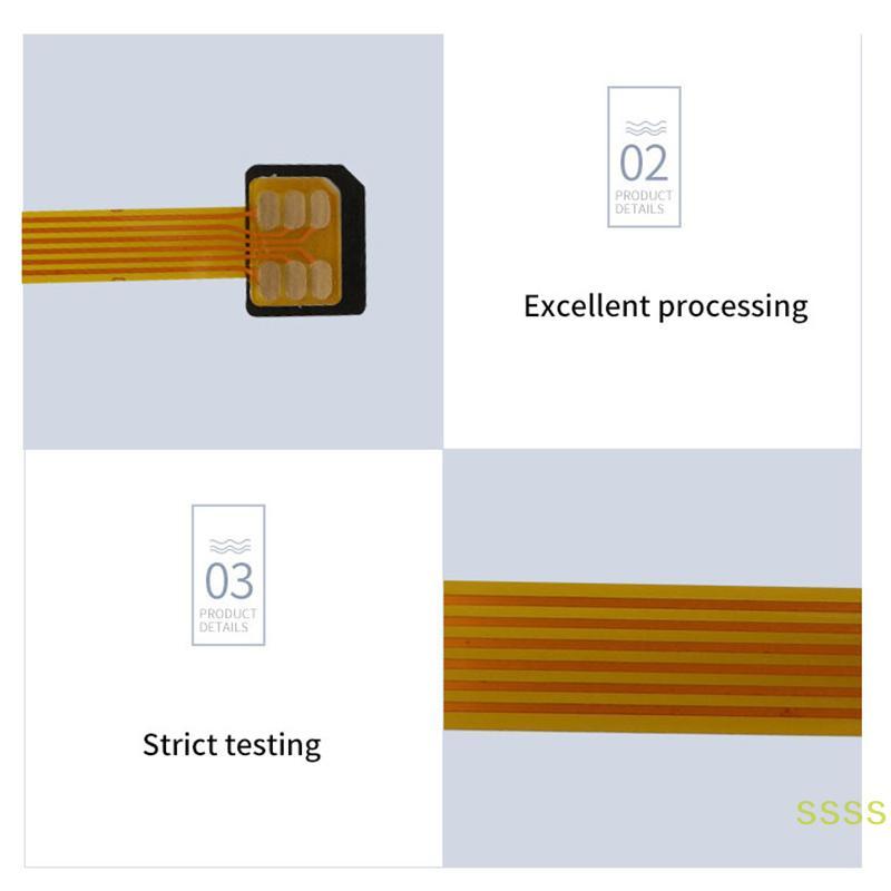 WSS Nano 4FF Bộ Chuyển Đổi Thẻ Sim Cáp Nối Dài FPC Sang Nano 4FF Micro 3FF Tiêu Chuẩn 2FF Sim Usim C