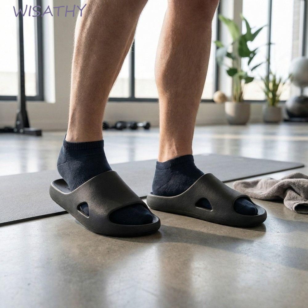 Dép xỏ ngón nam ELMER1, Dép đế phẳng chống trượt màu trơn cho nam, Giày đế dày thoáng khí mềm mại th