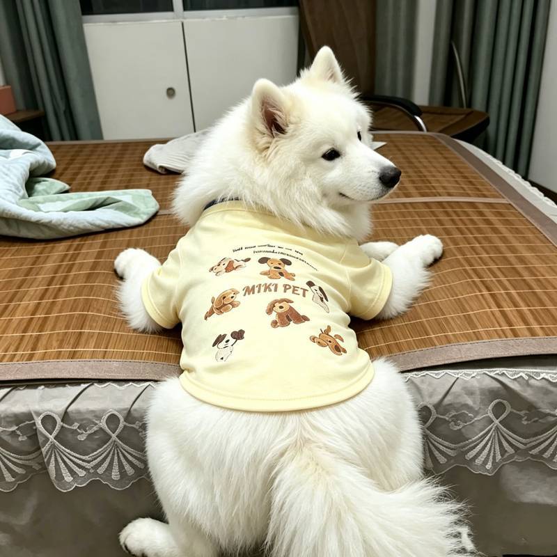 Summer New Clothes Cute Dog Border Collie Dog Samoyed Labrador Clothes Medium and Large Pet Clothes 