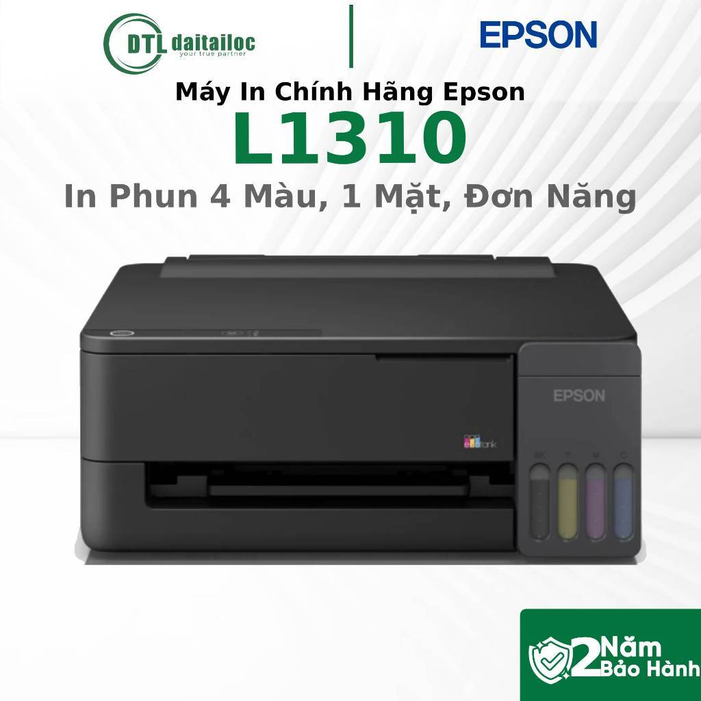 (CẢI TIẾN - MẪU CŨ L1210) Máy In Chính Hãng Epson L1310 In Phun 4 Màu 1 Mặt Đơn Năng | Chính Hãng | 