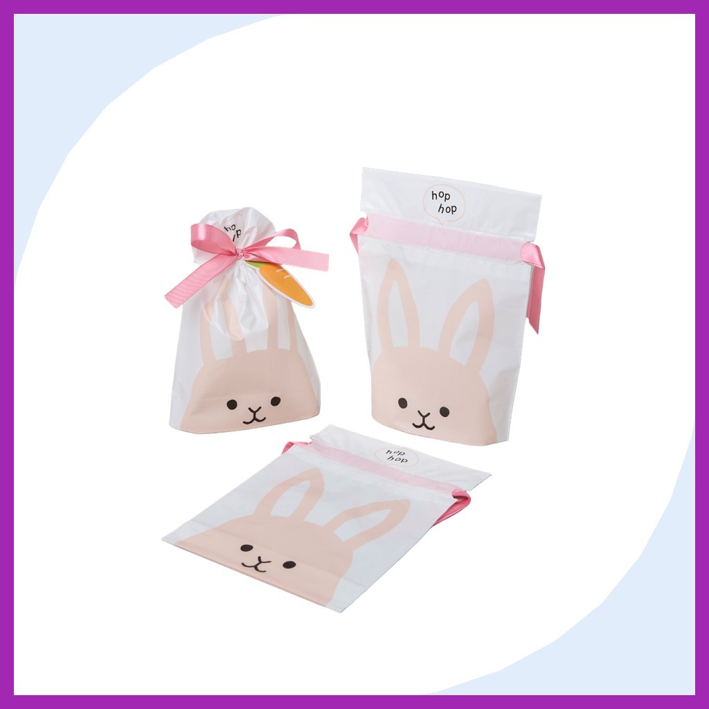 [daiso] Set 5 túi quà thiết kế thỏ dễ thương / Túi quà Hàn Quốc chính hãng K-daiso