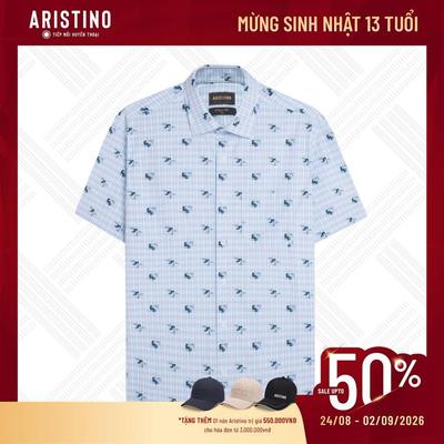 Áo Sơ Mi Nam Ngắn Tay Ít Nhăn Aristino Perfect Fit ASS051AS4