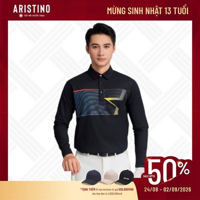 Áo Polo thể thao Nam Aristino Golf, Thiết kế khỏe khoắn, họa tiết ngôi sao 5 cánh ALPG580Z