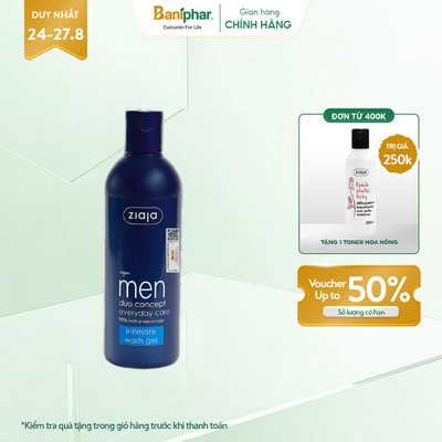 Dung Dịch Vệ Sinh Cho Nam Men Duo Concept Everyday Care ZIAJA Giúp Dưỡng Ẩm, Giảm Mùi Hôi 300ml