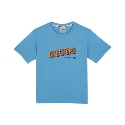 Áo Thun Tay Ngắn Bé Trai Skechers Adventure Short Sleeve Tee-SL224B176-BLUE Online Sale