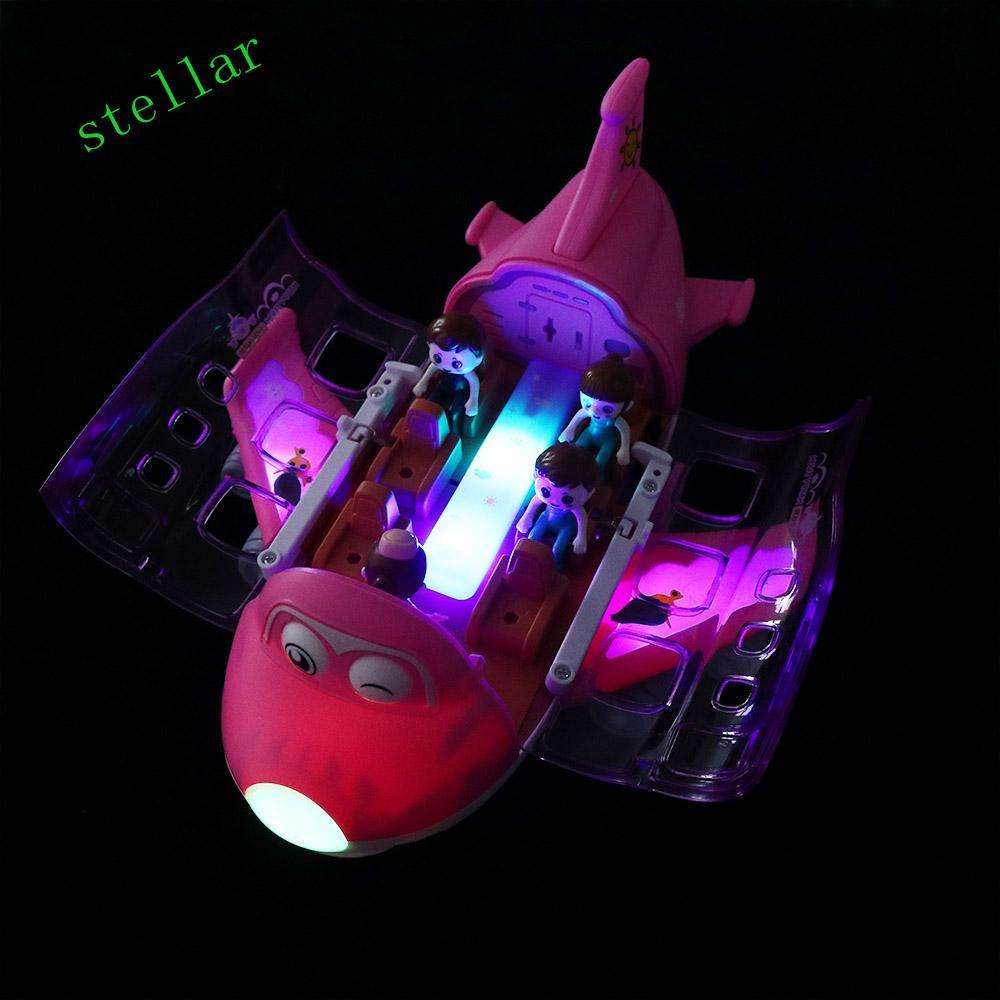STELLARTECH Đèn LED Đồ chơi máy bay âm nhạc, Đồ chơi điện bằng nhựa Mô hình máy bay LED, Mô hình máy