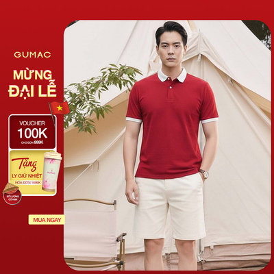 Áo Polo Nam GUMAC Form Suông Tay Ngắn Phối Màu Viền Bo Thanh Lịch LPLNF0916