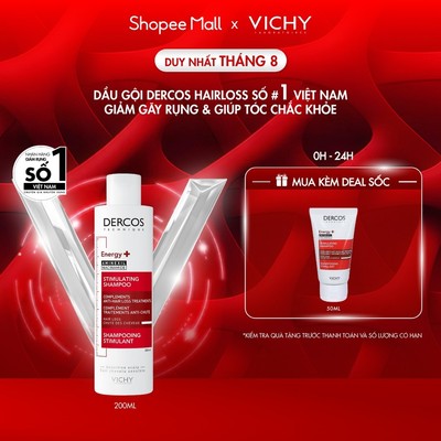 Dầu gội ngăn ngừa, giảm rụng tóc, giúp tóc chắc khỏe, dày dặn Vichy Dercos Hairloss SỐ 1 Việt Nam được khuyên dùng 200ml