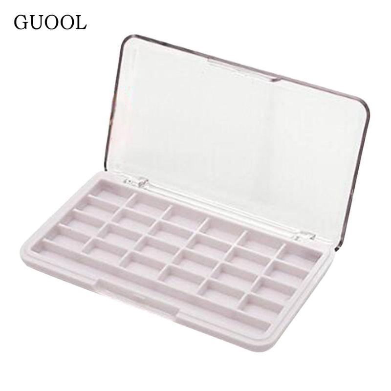24 khe DIY Eyeshadow Palette Lipstick Pressed Powder Case w / Brush Slot