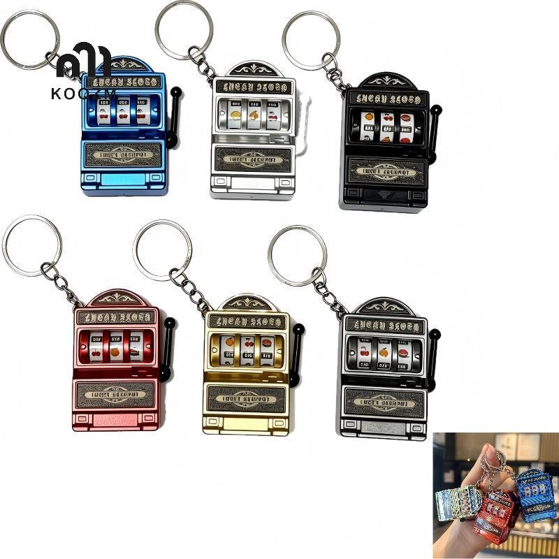 [KOQZM] Mini Luy Japot Slot Machine Móc khóa Nhà thơ sáng tạo Đồ chơi cờ bạc Arcade để trang trí túi