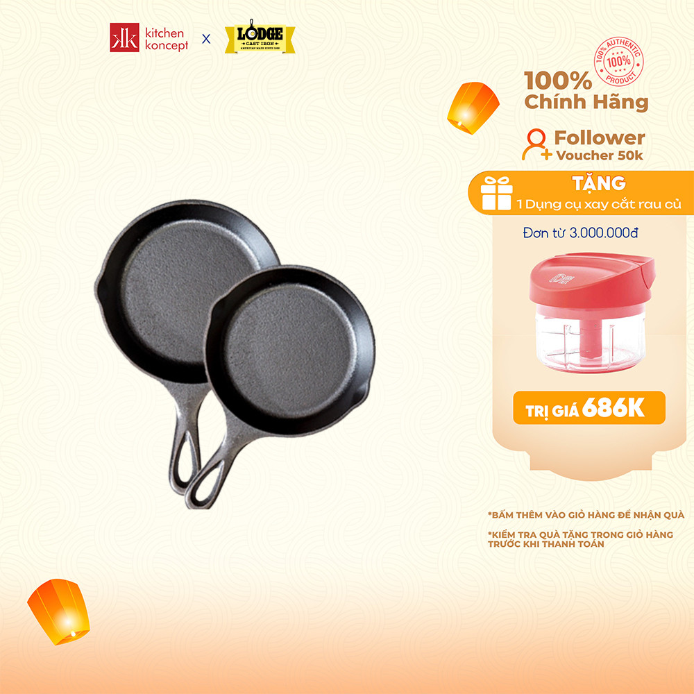 [Mã BMLTB200 giảm đến 100K đơn 499K] Chảo Gang Lodge sản xuất tại Mỹ Heat Treated- Nhiều Kích Cỡ