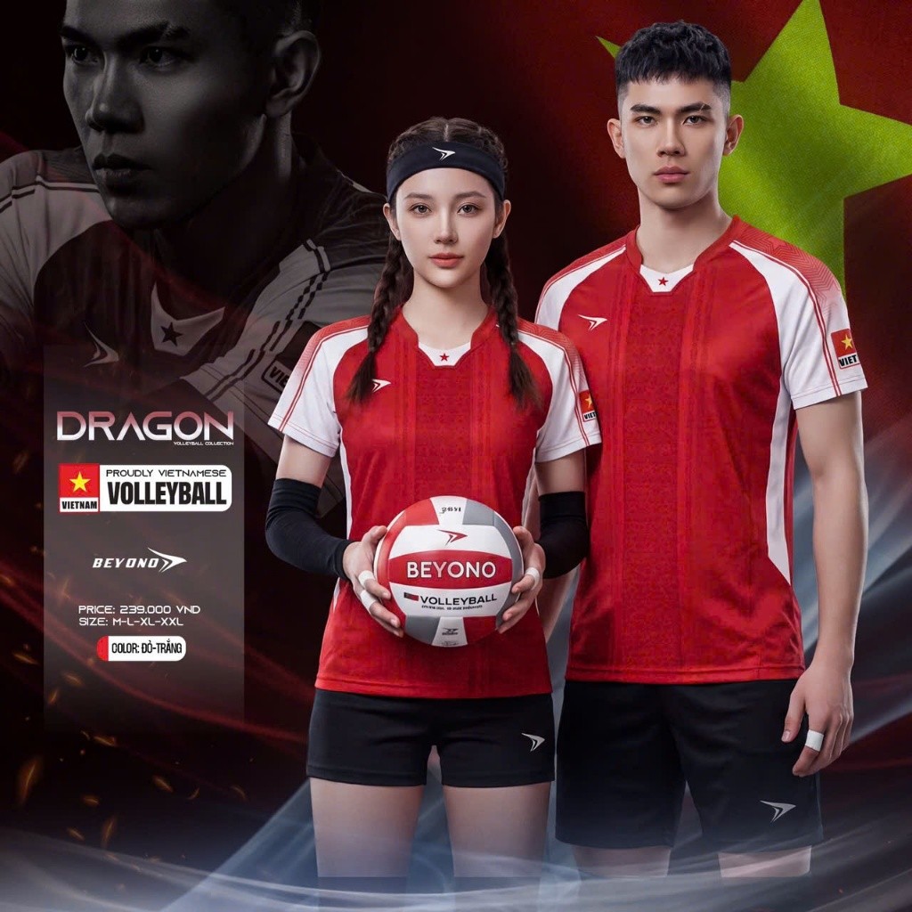 Bộ bóng chuyền nam BEYONO DRAGON chính hãng form rộng co giãn thoáng khí, áo thể thao cầu lông pickl