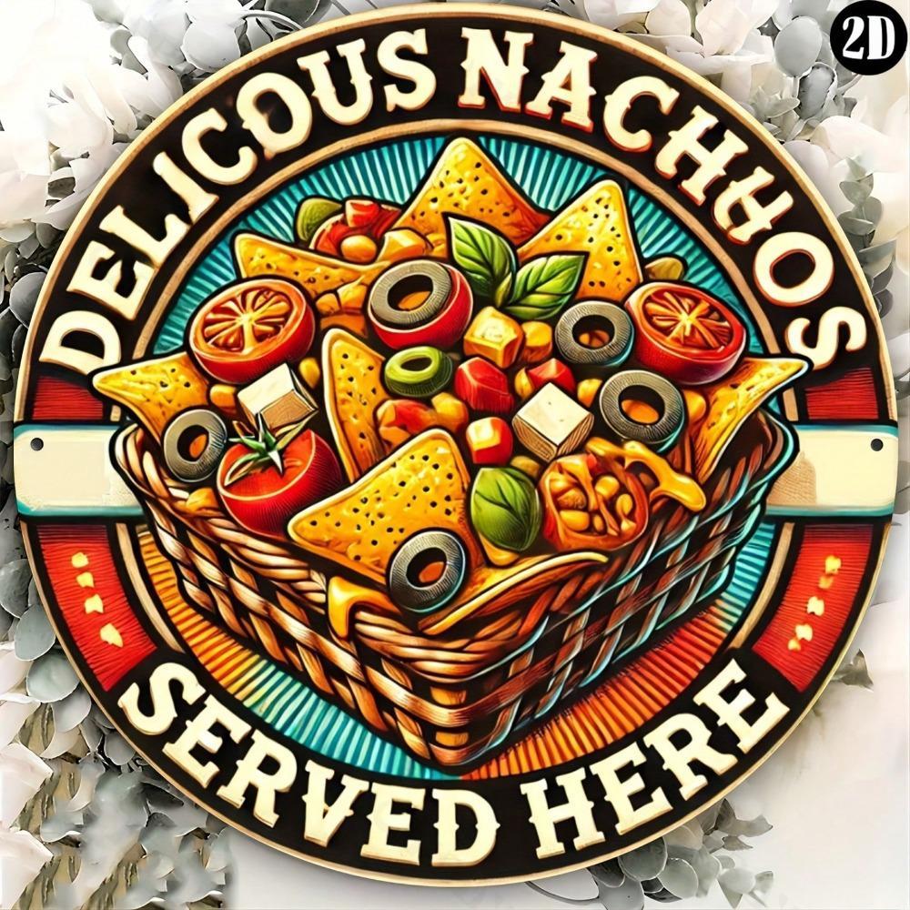HELLOYOUNG Nachos Tín Hiệu 8x8 Inch Tròn Nhà Bếp Treo Tường Nghệ Thuật Trang Trí