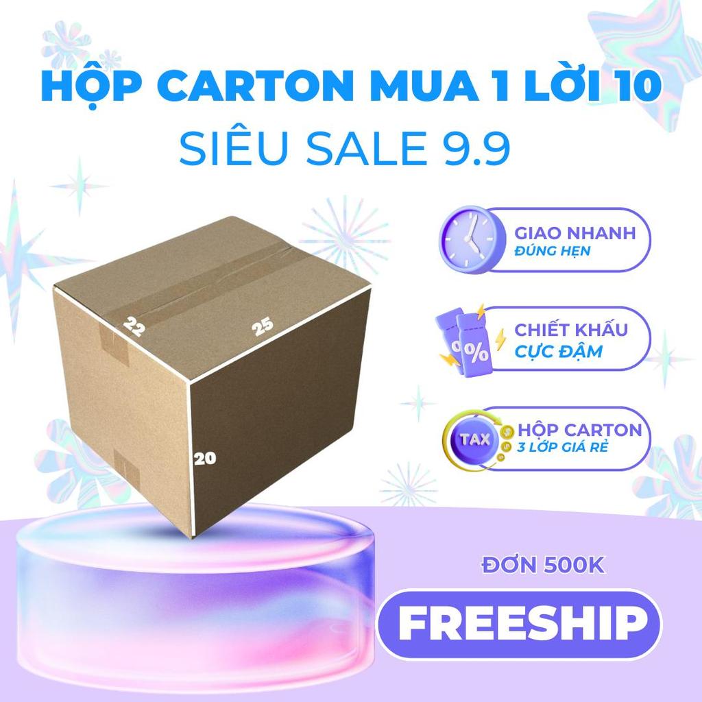 hộp carton đóng gói hàng 25x22x20 bộ 200