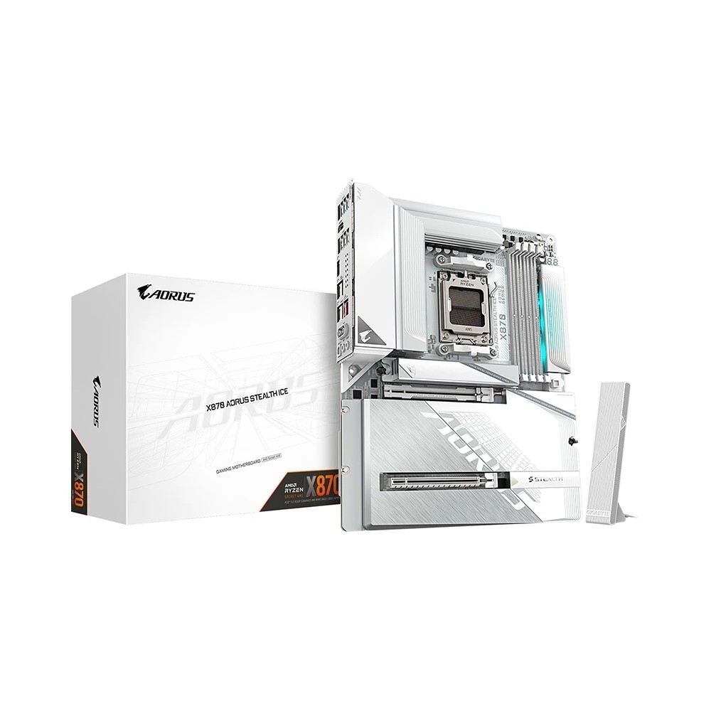 Mainboard GIGABYTE X870 AORUS STEALTH ICE ATX, DDR5, AM5 New Chính Hãng 36T