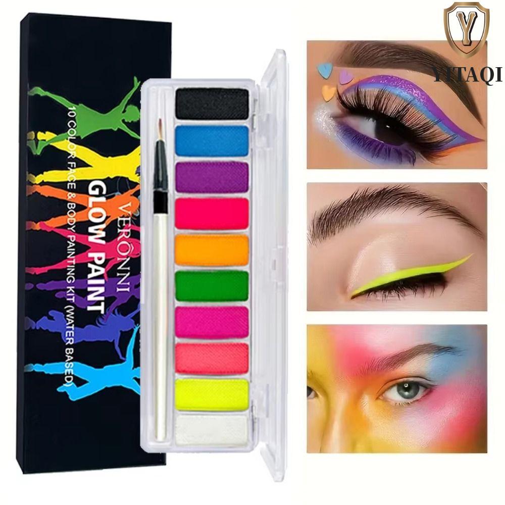 YITAQI Dạ Quang Body Face Painting Kit, Trang Điểm Chống Thấm Nước Dạ Quang Body Art Painting, Mỹ Ph