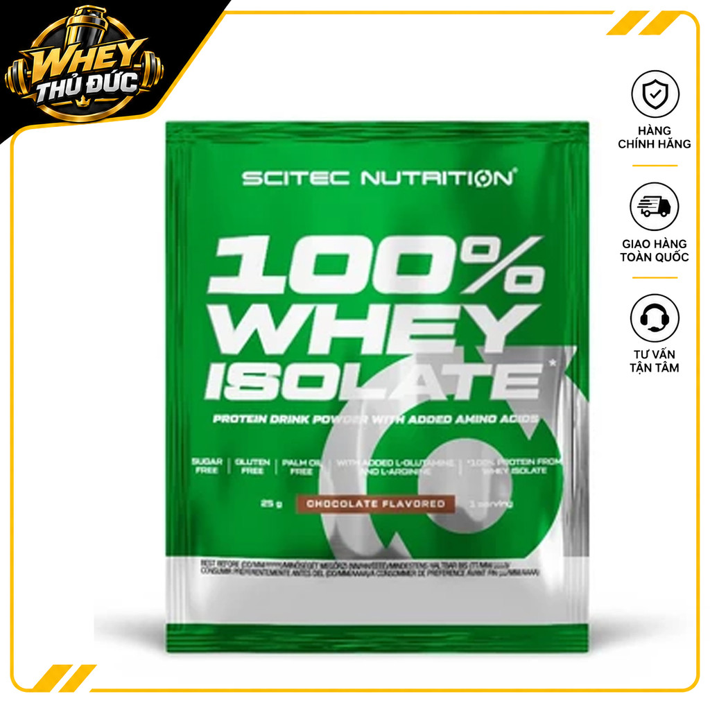 Sample Whey Scitec ISO Vị socola 79g – Gói 100% Whey Protein Isolate Dùng Thử Tiện Lợi Cho Gymer