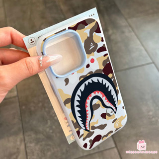 Ốp Lưng Cho IPhone 11 12 14 15 13 16 17 Pro Max 7Plus 6 7 15 16 14 6s Plus XR X XS Max Ngụy Trang Thoáng Mát Họa Tiết Cá Mập Mới 2 Trong 1 Bìa Mềm