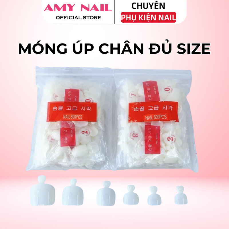 Móng úp chân gói đủ size – Móng giả nail chân chuẩn form, dễ gắn, bền đẹp, phụ kiện làm nail tiện lợi | AMY NAIL