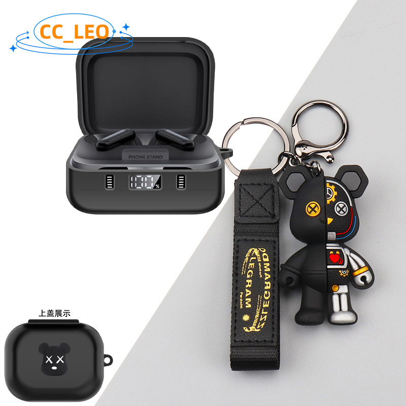 for Anker Soundcore P41i Case Silicone Soft Case Cartoon Bear Cute Astronaut Bulldog Keychain Pendan