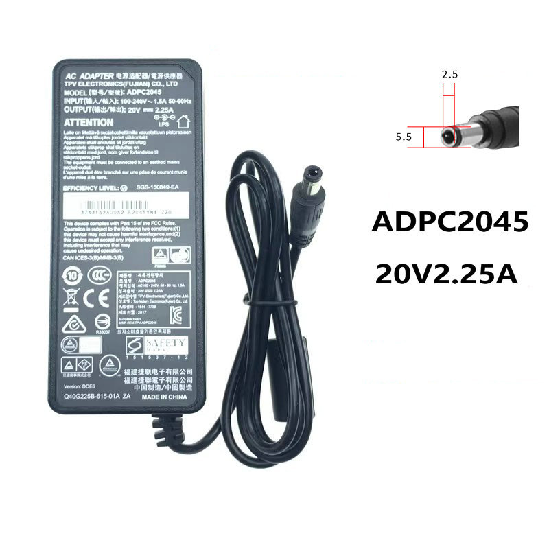 AOC Display AG322FCX Power Supply 20V2.25A Dây nguồn Bộ sạc nguồn ADPC2045