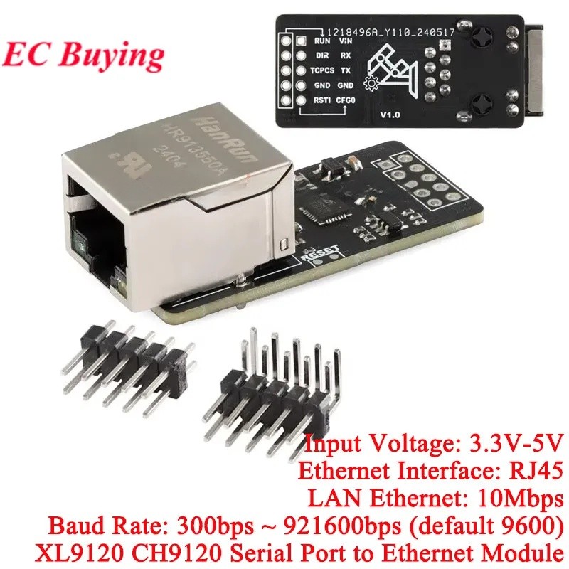 CH9120 Cổng nối tiếp mạng sang mô-đun Ethernet XL9120 Chip đơn Máy tính Truyền trong suốt TCP / IP U