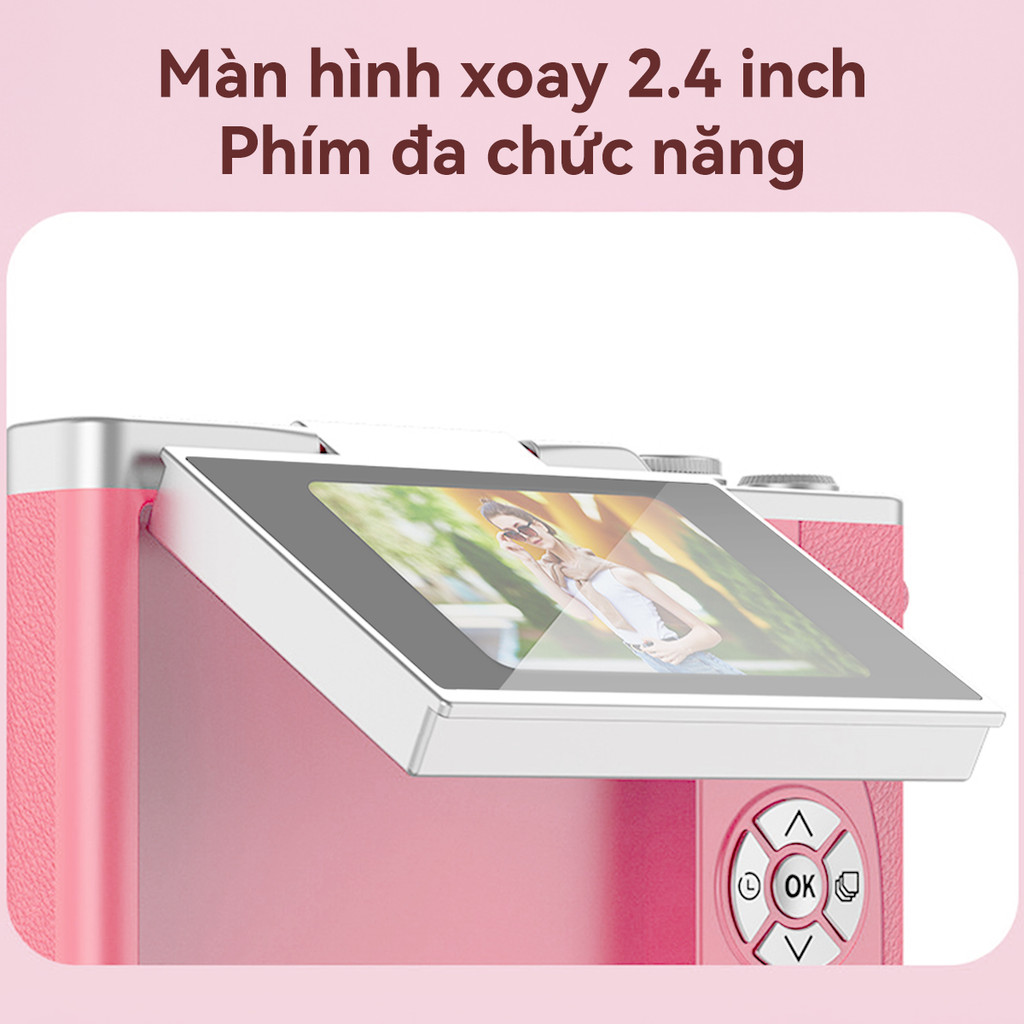 -CLUBLU- Máy Ảnh Mini Selfie Màn Hình Lật HD MỚI LK-007 48MP Đèn LED Bổ Trợ Hoàn Hảo Cho Học Sinh | BigBuy360 - bigbuy360.vn