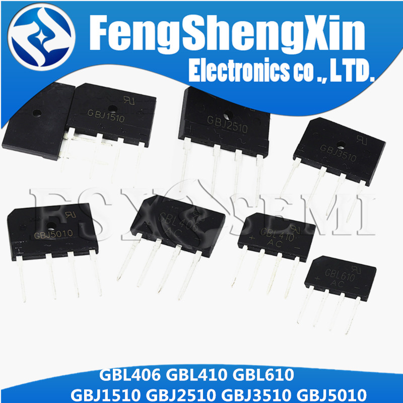 ((2 ~ 5) GBL406 GBL410 GBL610 GBJ1510 GBJ2510 GBJ3510 GBJ5010 DIP-4 Bộ chỉnh lưu cầu