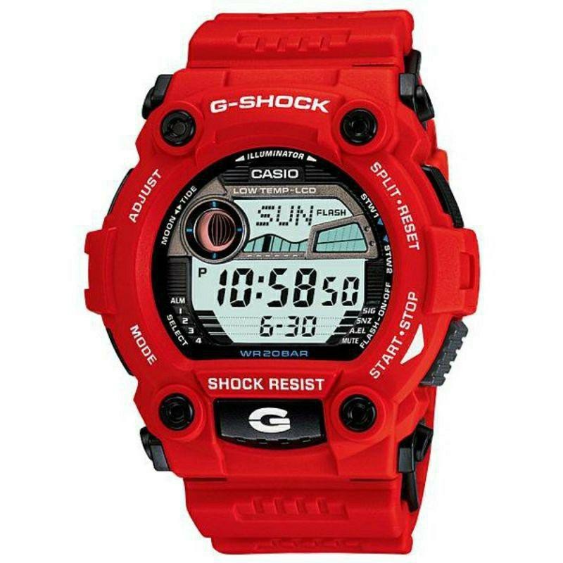 Thích hợp cho g-shock G7900 Red G7900 Tide Graph Autolight Sleepmode Jam Tangan Red Merah nam đồng h