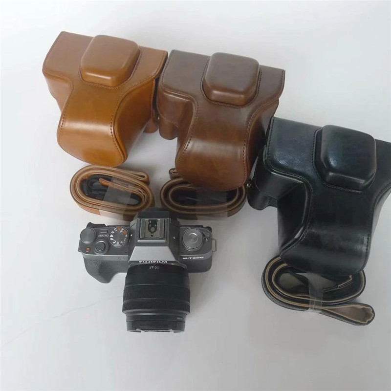 Bìa cứng Phiên bản cao cấp Thích hợp cho Vỏ da máy ảnh Fuji XT200 xt200 Bao da trọn gói Vỏ bảo vệ Tú