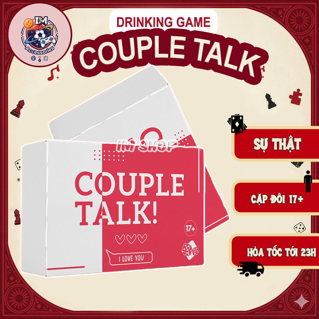 [GAME CẶP ĐÔI] Bộ bài Couple Talk 55 lá - Drinking Game Hỏi Đáp Sự Thật dành cho đôi lứa Couple