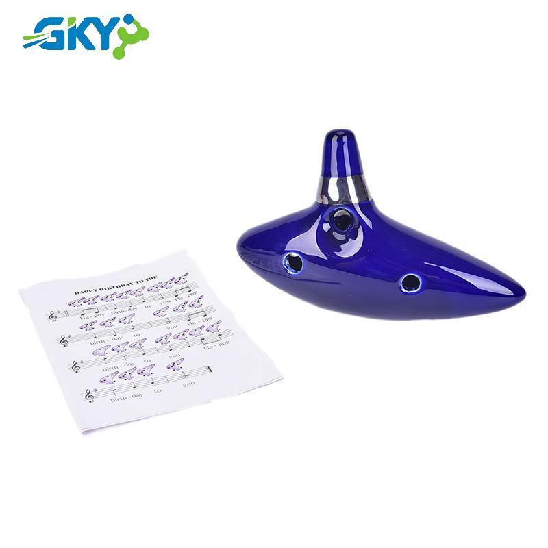 GKY 12 lỗ Ocarina Ceramic Alto C của Ocarina Flute Blue Ocarina Nhạc cụ Ocarina GKY