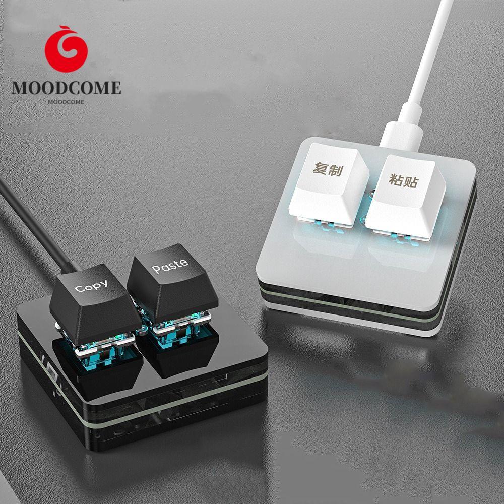 MOODCOME Copy Paste Keypad, Acrylic Red Switch Custom Mini 2 Key Key Key Key Key Key Key Key Key Key