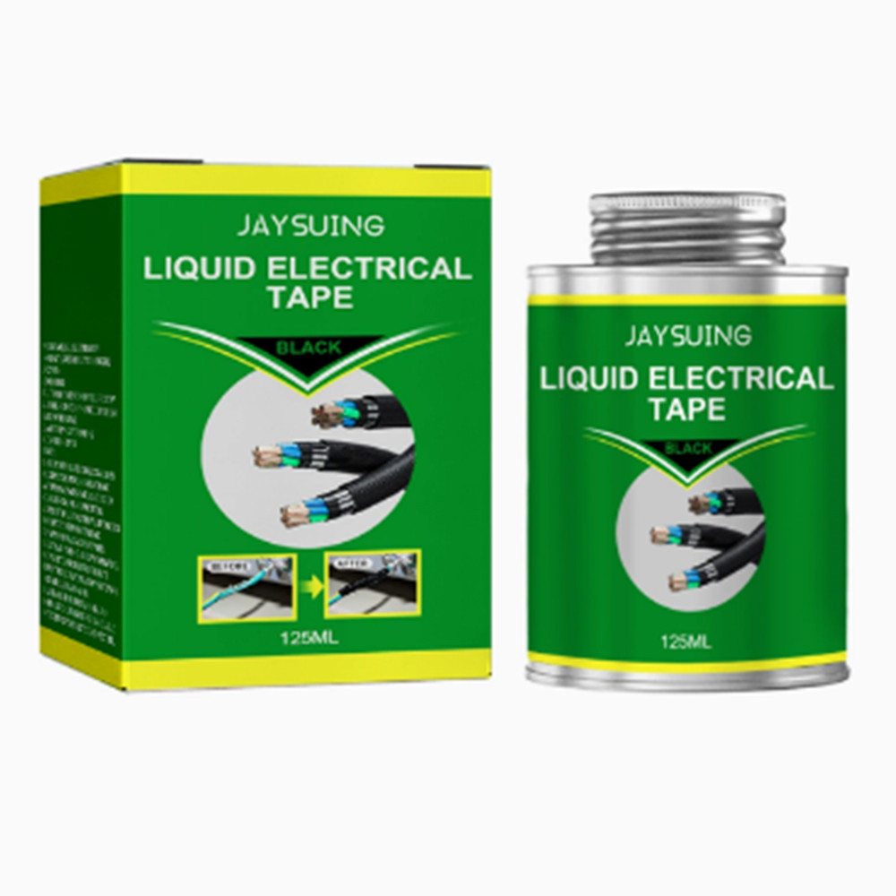 JAYSUING Black Liquid Electrical Insulating Tape 125ml Waterproof Anti-Leak Sealant Flexible Rubber 