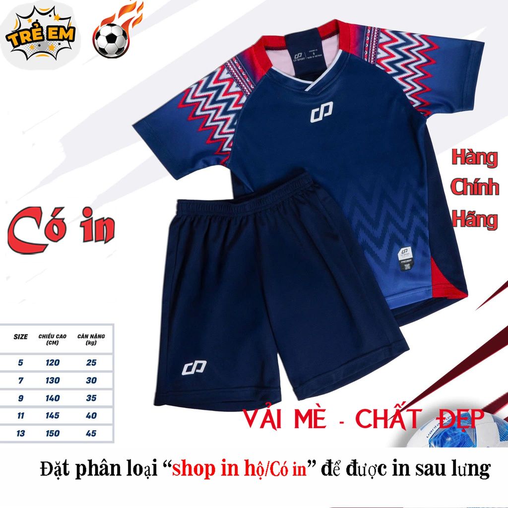 [HÀNG SẴN][Chính hãng CP Sport - Có in sau lưng] Bộ thể thao CP Native xanh than trẻ em vải mè cao c