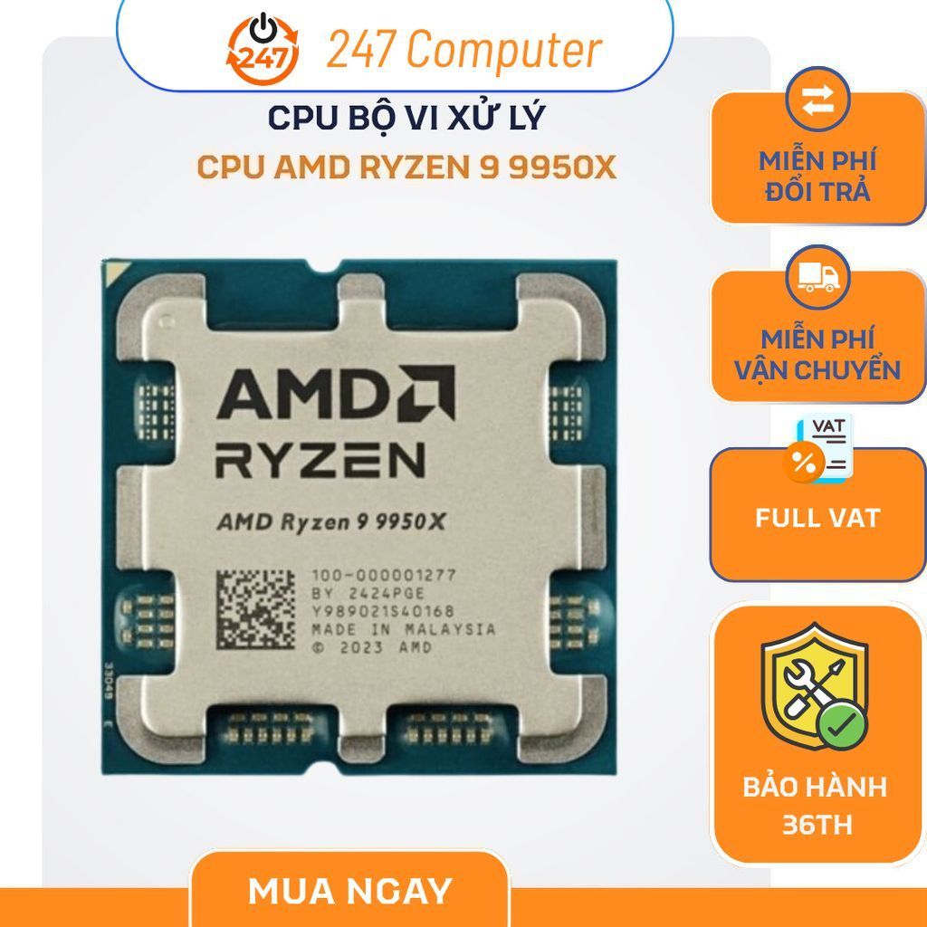(FULL VAT) Chip vi xử lý AMD RYZEN 9 9950X Tray new