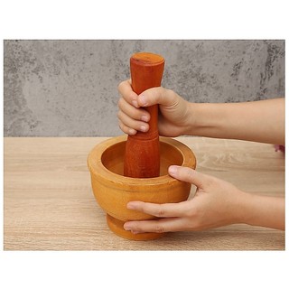 Bộ cối chày gỗ