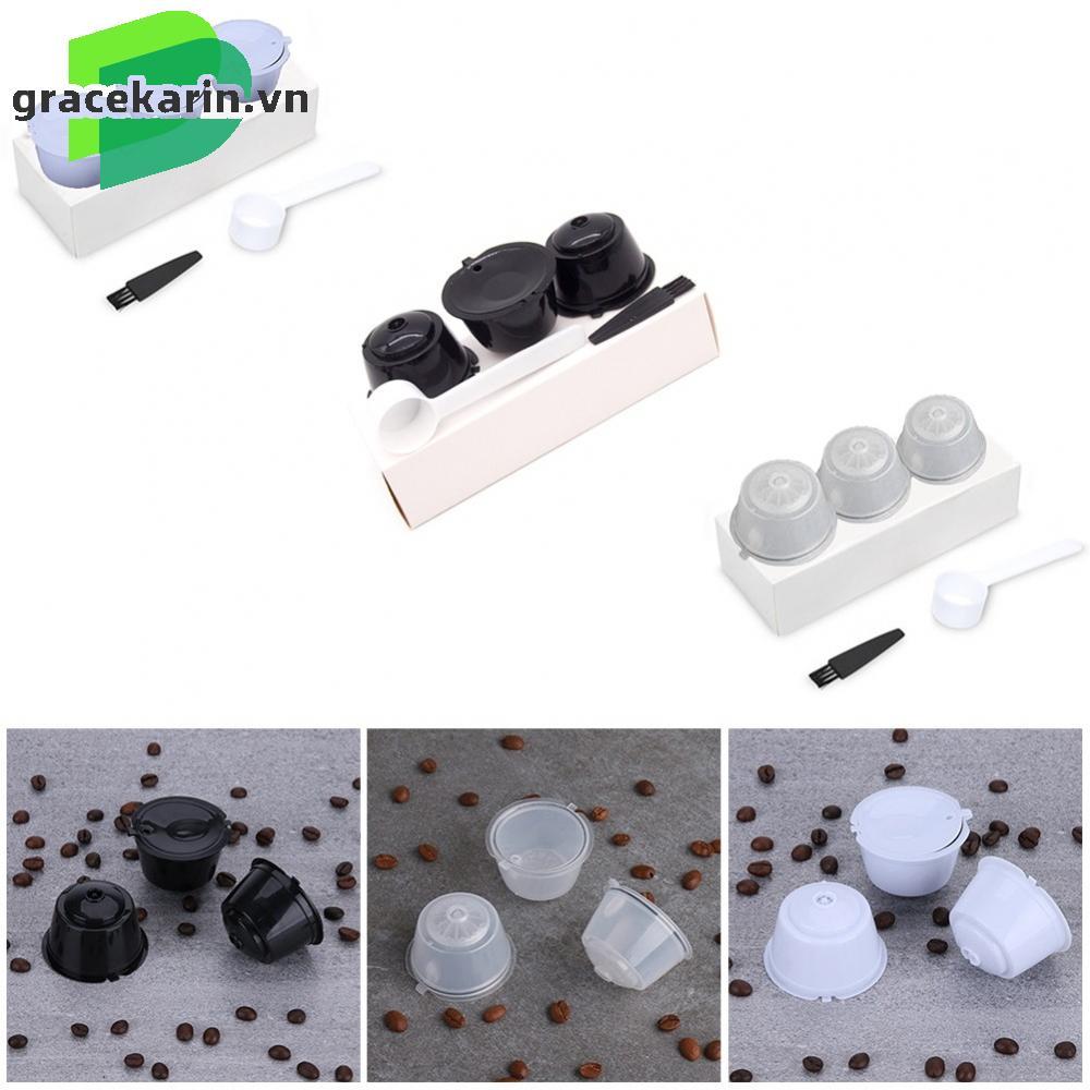 [GRCEKRIN-VN]Coffee Capsule Food Grade PP Plastic For Making Coffee Reusable Brush & Spoon